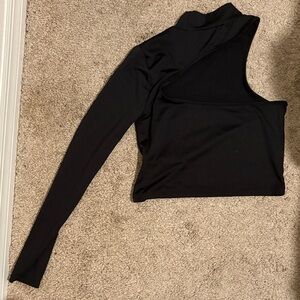 Forever 21 Black One-Sleeve Crop Top